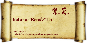 Nehrer Renáta névjegykártya